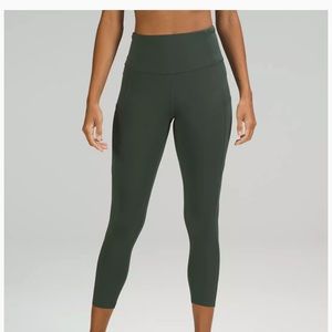 Lulu Lemon Forest Green Leggings Fast and Free High-Rise Crop 23